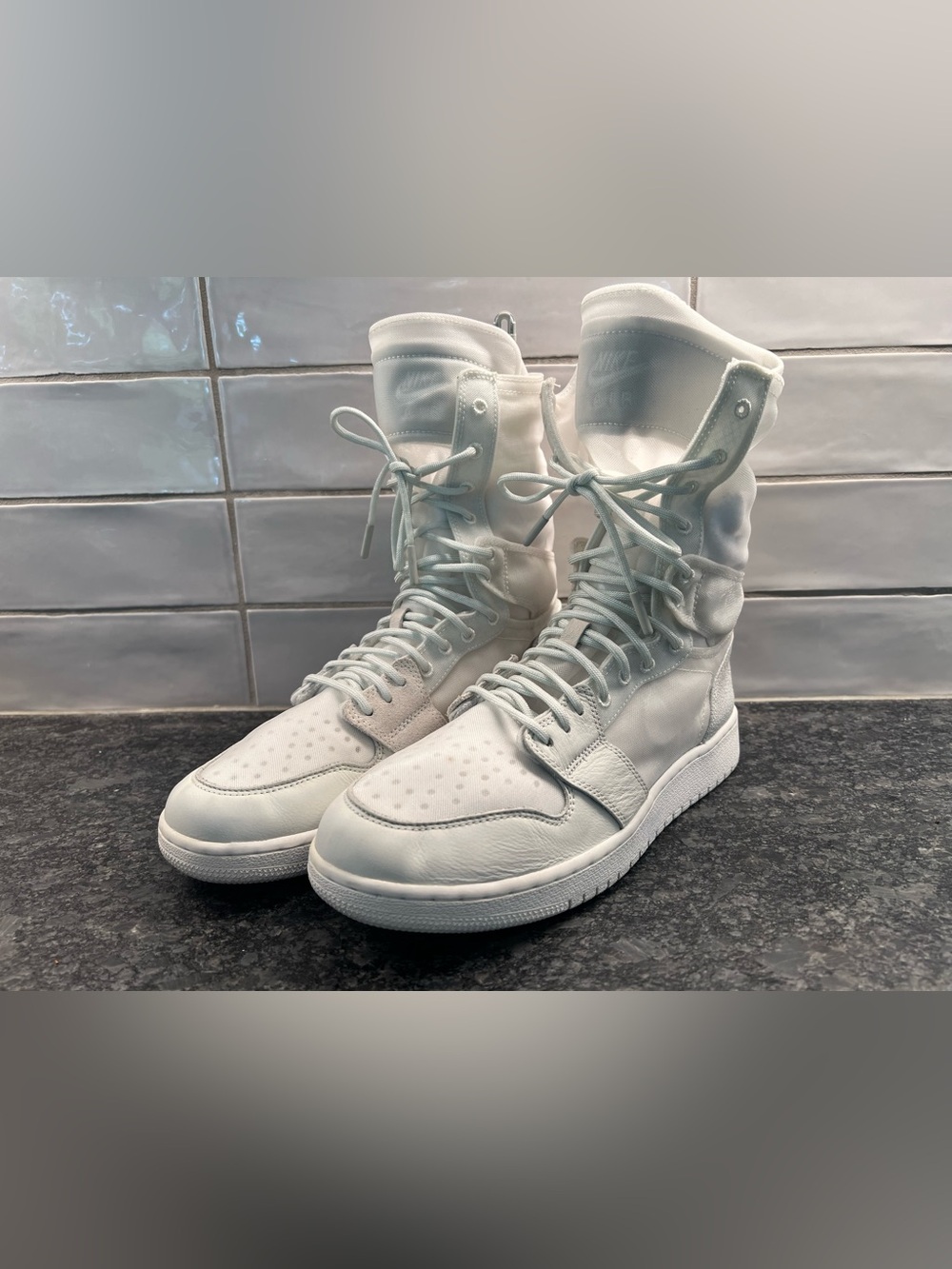 White Air Jordan High-Top Women's Fashion Sneakers - Stylish Lace-Up Boots